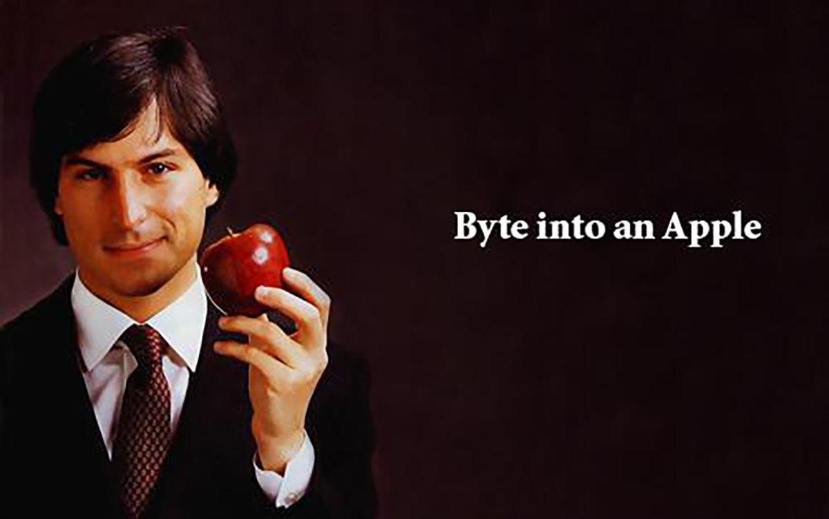 Bam byte into an apple